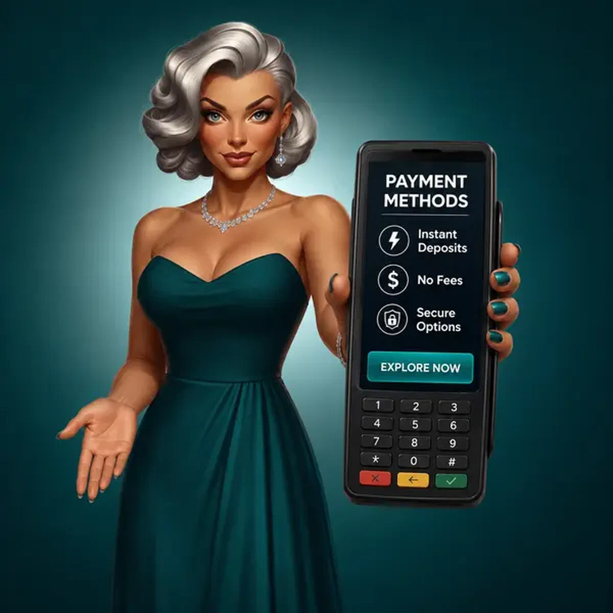 Trophy Lady presenta il terminale di pagamento con opzioni di deposito sicure al Billionairespin Casino
